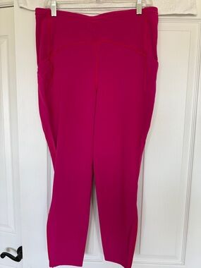 Lululemon Wunder Train 25” Leggings Size 12 Hot Pink High Rise Pockets